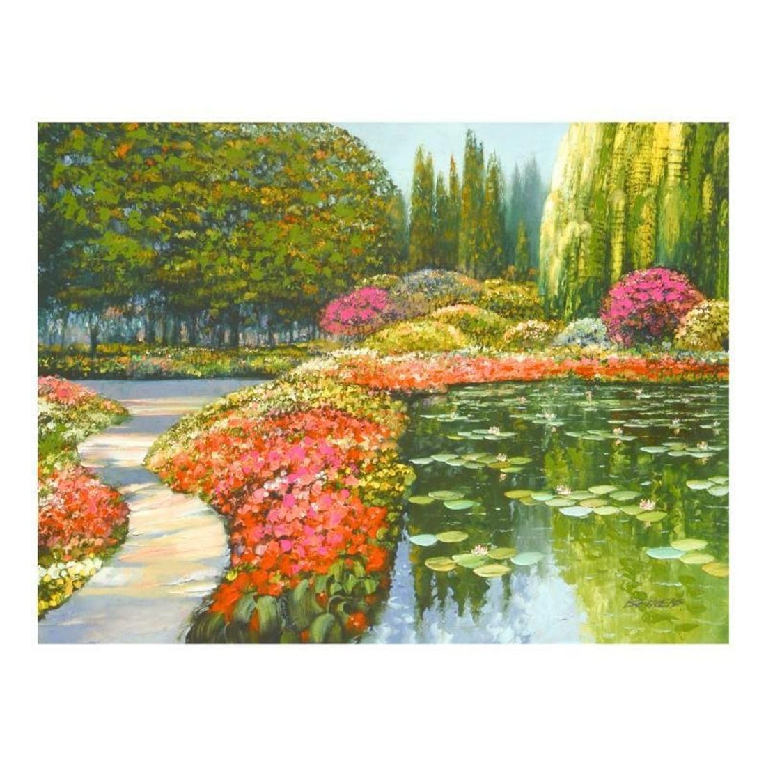 Howard Behrens (1933-2014), "The Colors Of Giverny " Limited Edition on Canvas, Numbered and Signed (1 of 2)