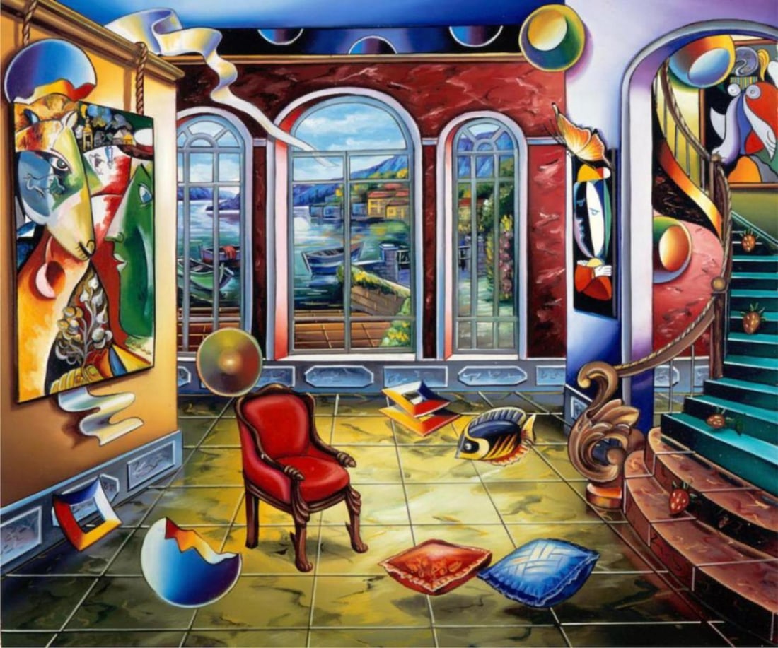 Alexander Astahov- Original Giclee on Canvas "Master in Time": Artist: Alexander Astahov. Medium: Original Giclee on Canvas. Title: Master in Time. Size: 20" x 24". Signature: Hand Signed by the Artist. Certificate of Authenticity: From the publisher. Reference#: