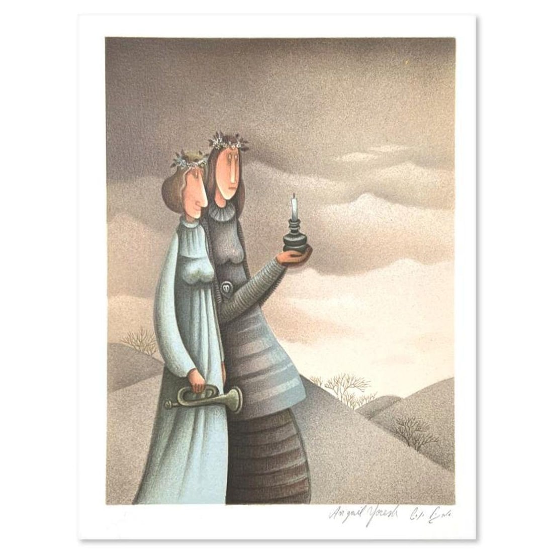 Avigail Yoresh, Limited Edition Serigraph, Hand Signed and Numbered with Letter of Authenticity.: This is a limited edition serigraph on paper by Avigail Yoresh. The piece comes hand signed by the artist, numbered, and with a letter of authenticity. Measures approximately 10" x 7.5". Reference#: 9