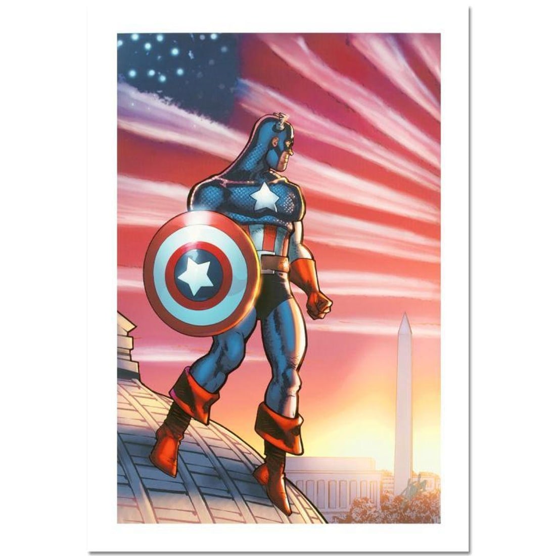Stan Lee Signed, Marvel Comics AP Limited Edition Canvas "Captain America Theatre of War: America (1 of 1)