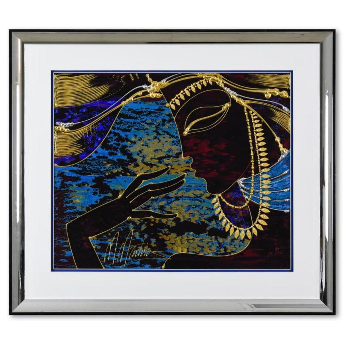 Martiros Manoukian, "Instant Awareness" Framed Limited Edition Mixed Media Silkscreen, Numbered and (1 of 3)