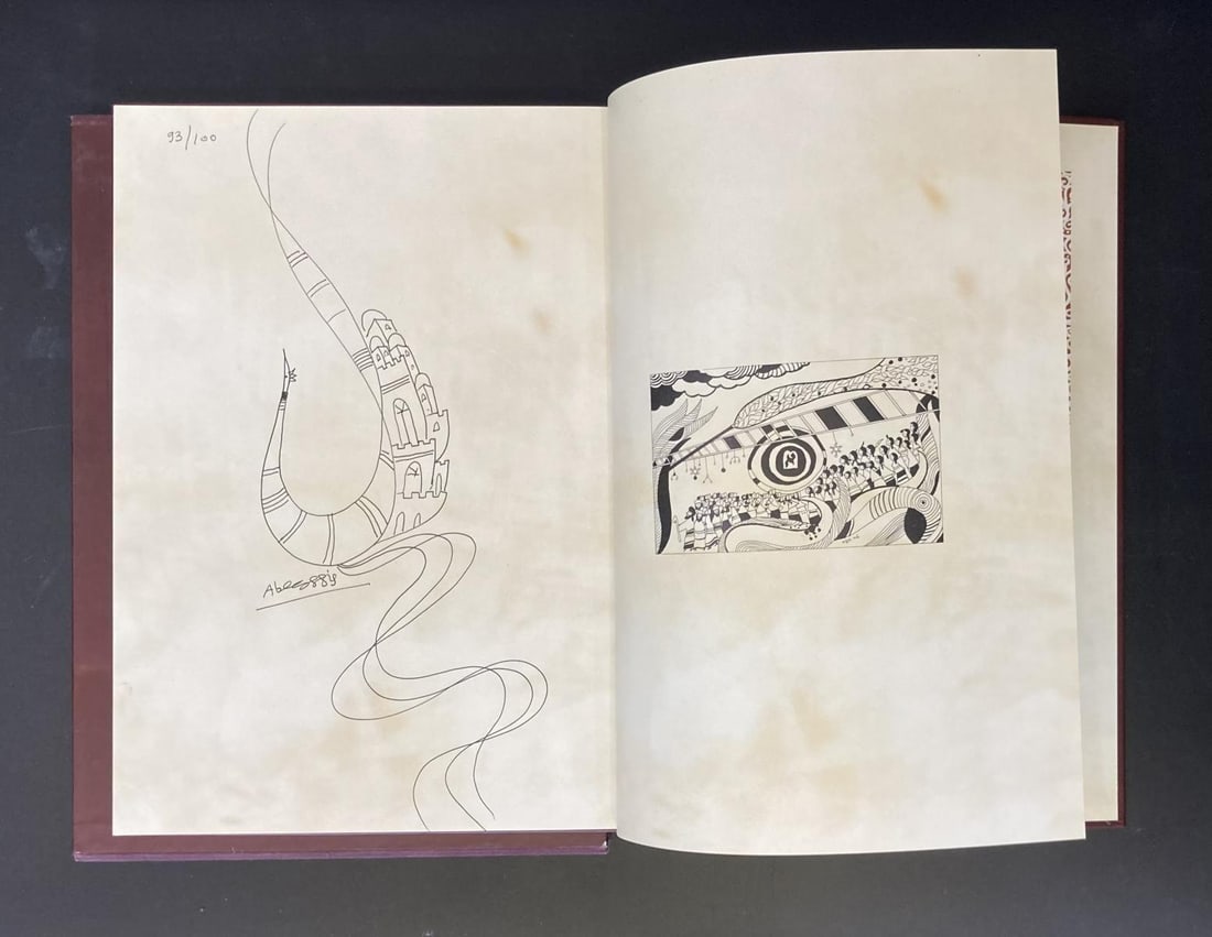 Raphael Abecassis- Hardcover Book.Original one of a kind Hand Drawing (1 of 3)