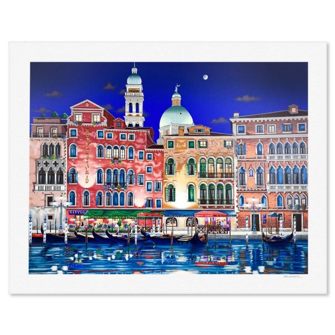 Liudmila Kondakova, "Hotel Rialto" Limited Edition Serigraph, Numbered and Hand Signed with: Hotel Rialto is a limited edition serigraph on paper by Liudmila Kondakova, hand signed by the artist. Includes Certificate of Authenticity from Chalk & Vermilion Fine Arts. Measures approx. 32" x 41"