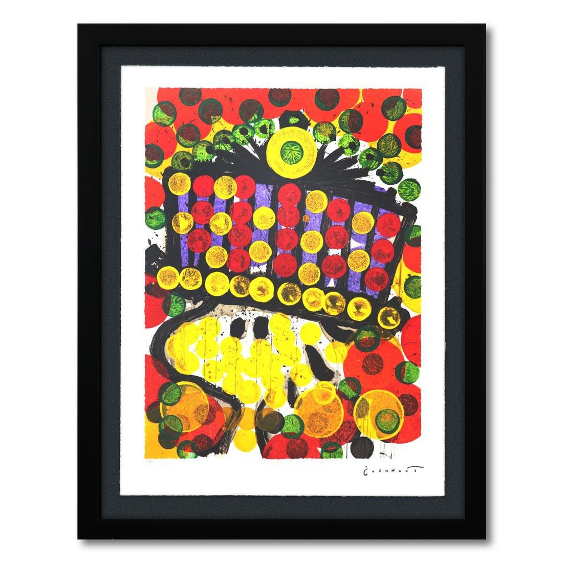 Tom Everhart- Hand Pulled Original Lithograph "Bird Of Paradise": Artist: Tom Everhart. Medium: Hand Pulled Original Lithograph. Title: Bird Of Paradise. Size: 35" x 27". Measures approx. 42" x 34" (framed). Signature: Hand signed and numbered. Certificate of Authen