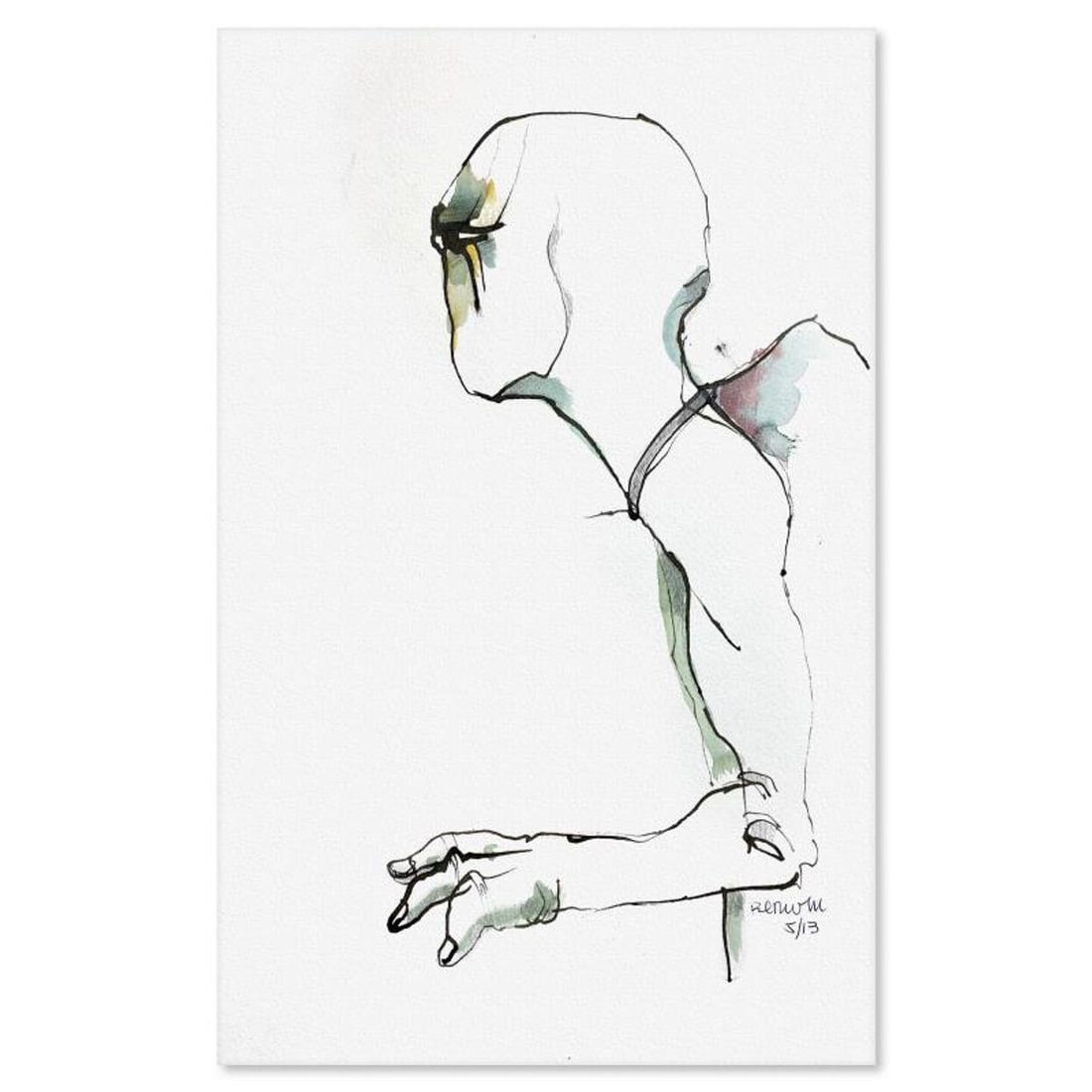 Milton Berwin (1925-2023), Original Painting (18" x 12"), Hand Signed with Letter of Authenticity.: This is an original painting on paper by Milton Berwin (1925-2023), hand signed by the artist. Includes Letter of Authenticity. Measures approx. 18" x 12" (image).