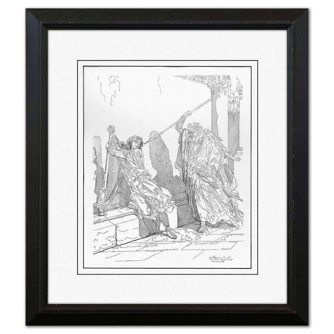 Guillaume Azoulay- Original Drawing: Artist: Guillaume Azoulay. Medium: Original Drawing. Size: 18" x 15". Measures approx. 28" x 25" (framed). Signature: Hand Signed. Certificate of Authenticity: Is included. Reference#: 26367.