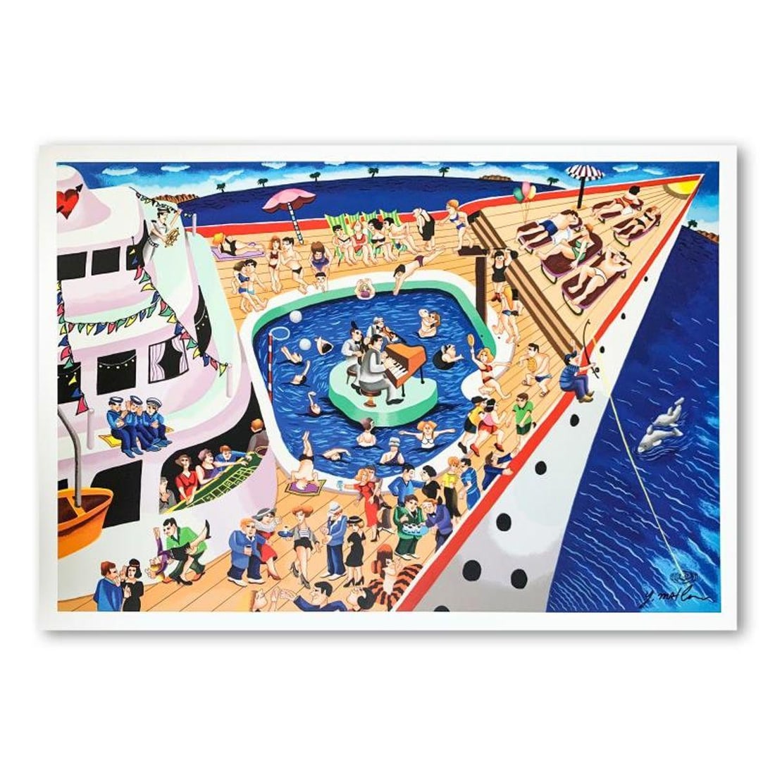 Yuval Mahler, "The Cruise" Hand Signed Limited Edition Lithograph on Paper with Letter of (1 of 2)