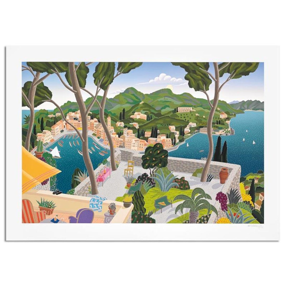Thomas Mcknight, "Portofino" Limited Edition Serigraph, Numbered and Hand Signed with Letter of (1 of 1)