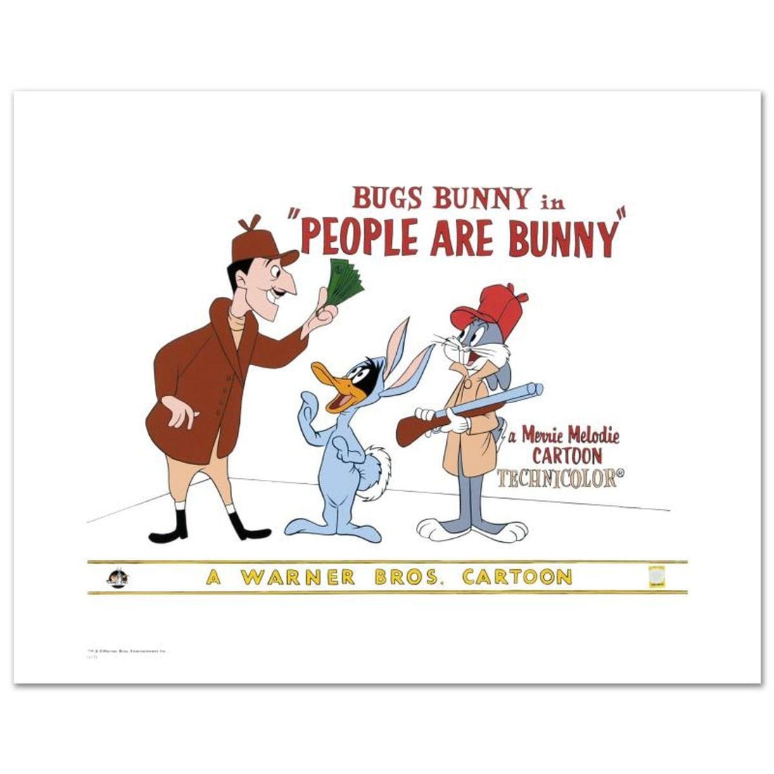 People are Bunny Limited Edition Giclee from Warner Bros., Numbered with Hologram Seal and: People are Bunny is a limited edition giclee on paper from Warner Bros., numbered with hologram seal of Authenticity. This image was originally used as a "lobby card" displayed in theater lobbies to p