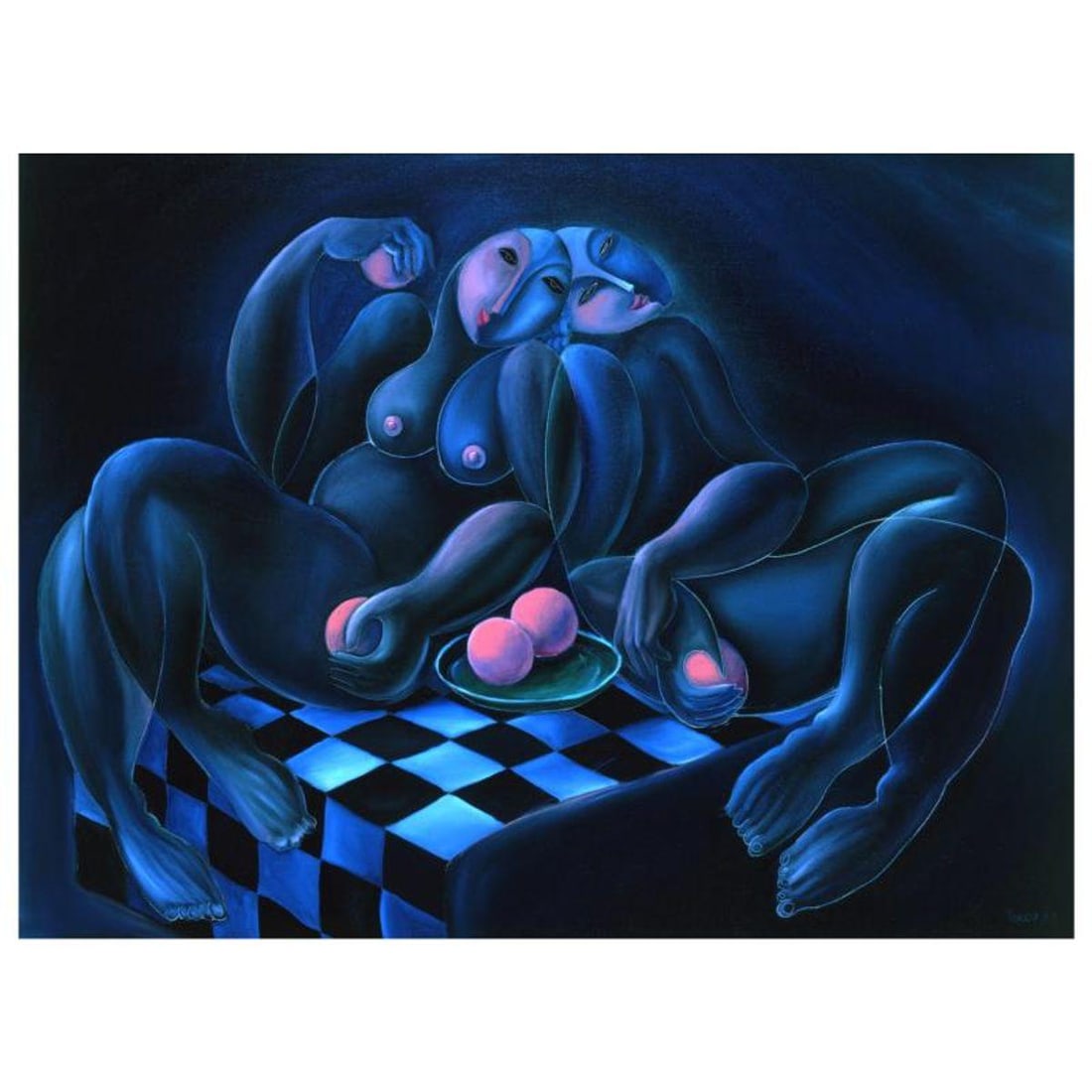 Yuroz, "Lovers" Hand Signed Limited Edition Serigraph with Certificate of Authenticity.: Lovers is a limited edition serigraph on archival paper by Yuroz. The piece is hand signed by the artist, numbered, and accompanied by a certificate of authenticity. Measures approximately 30" x 40" (