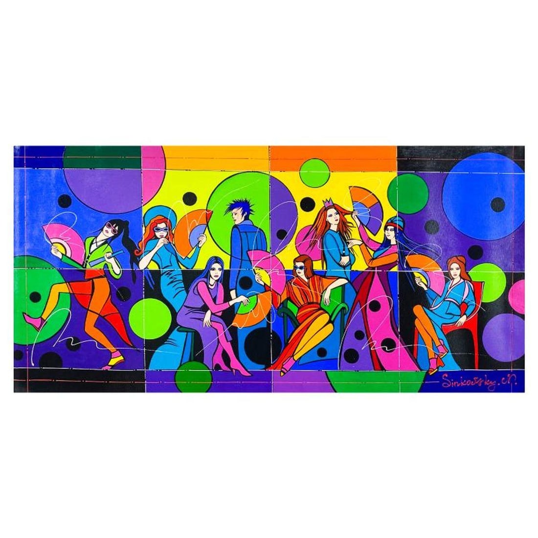 Natalia Sinkovsky, Original Acrylic Painting on Canvas, Hand Signed with Letter of Authenticity: This is an original acrylic painting on canvas by Natalia Sinkovsky, hand signed by the artist. Includes Letter of Authenticity. Measures approx. 20" x 40" (image).