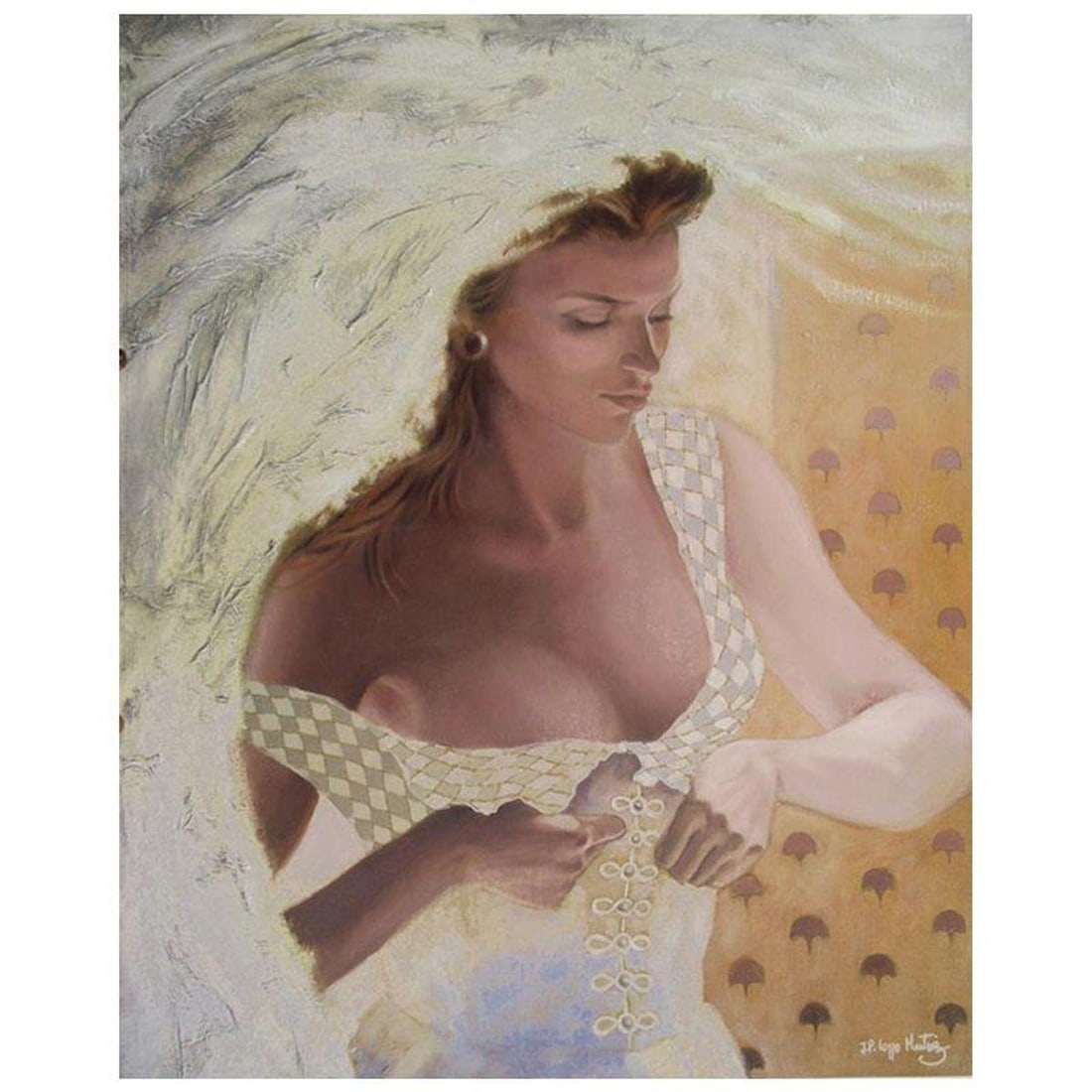 Jean-Paul Loppo Martinez, "La Mariee" Limited Edition Textured Giclee on Board, Numbered and Hand: La Mariee is a limited edition textured giclee on board by Jean-Paul Loppo Martinez, numbered 12/150 and hand signed by the artist. Includes Letter of Authenticity. Measures approx. 24" x 29.5" (image