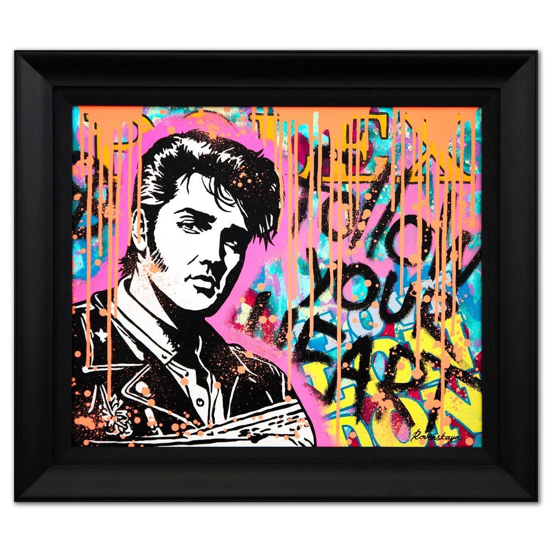 Nastya Rovenskaya- Original Oil on Canvas "Urban Legend": Artist: Nastya Rovenskaya. Medium: Original Oil on Canvas. Title: Urban Legend. Size: 20" x 24". Measures approx. 23" x 30" (framed). Signature: Hand Signed. Certificate of Authenticity: Is included.