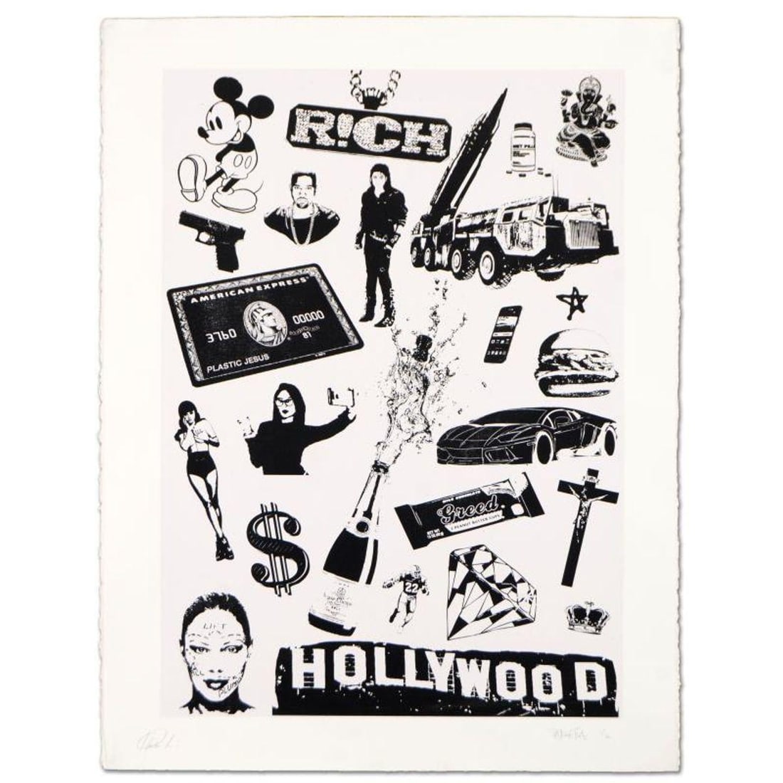 Padhia Avocado, "False Idols I: Plastic Jesus" Limited Edition Silkscreen, Numbered Hand Signed with (1 of 2)