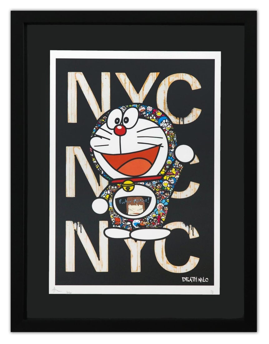 Death NYC- Fine art Print: Artist: Death NYC. Medium: Fine art Print. Size: 17" x 12". Measures approx. 23" x 18" (framed). Signature: Hand Signed and Numbered. Certificate of Authenticity: is included. Additional: Custom frame