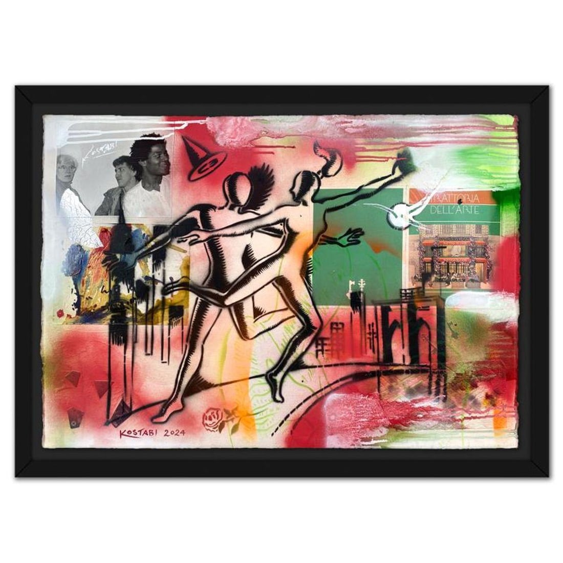 Mark Kostabi, "The Nature of Ambition" Framed Original Mixed Media Painting, Hand Signed with: "The Nature of Ambition" is an original mixed media painting on paper by Mark Kostabi, hand signed by the artist. The piece comes framed. Includes Certificate of Authenticity. Measures approx. 35.5" x