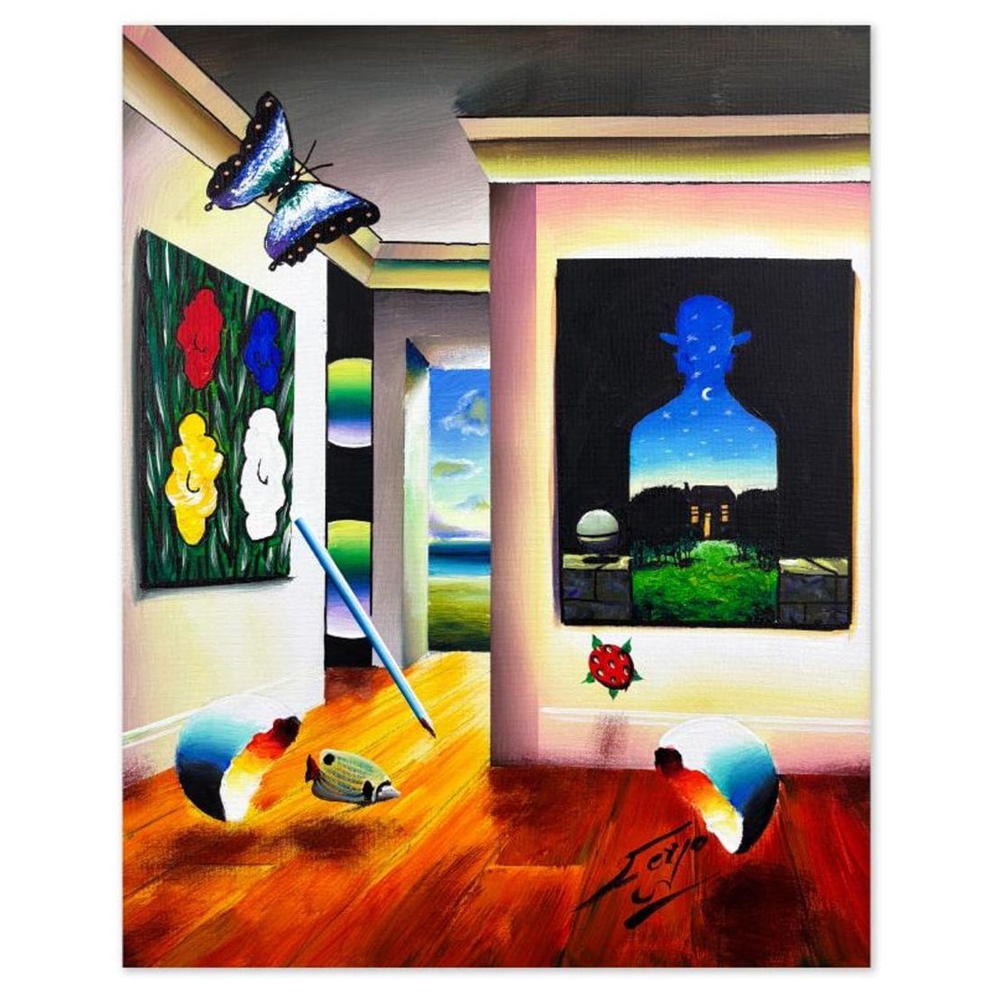 Ferjo, Original Acrylic Painting on Canvas, Hand Signed with Letter of Authenticity. (1 of 2)