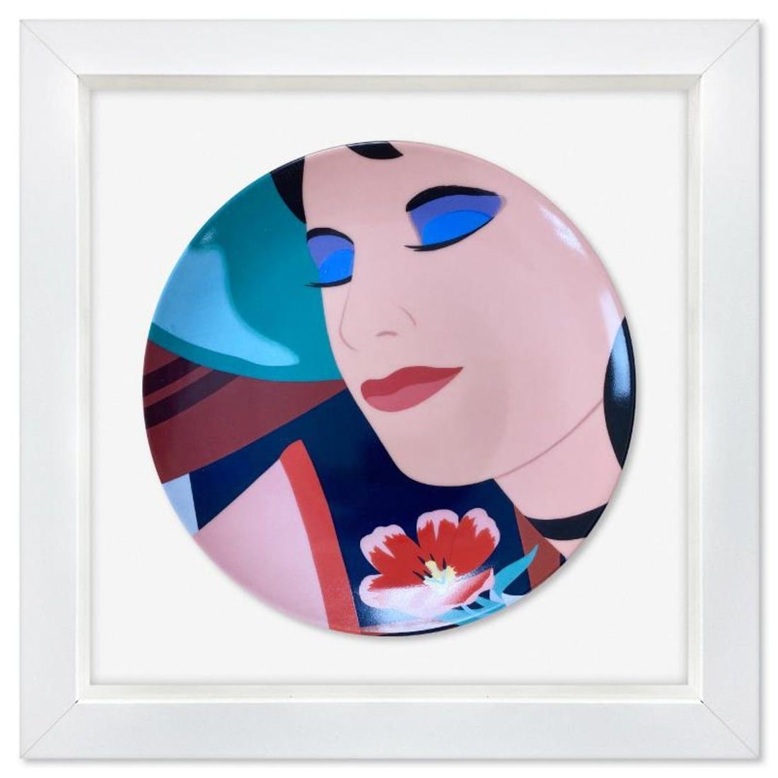 Tom Wesselmann (1931-2004), "Cynthia in Bedroom (1981)" Framed Limoges Porcelain Plate. (1 of 2)