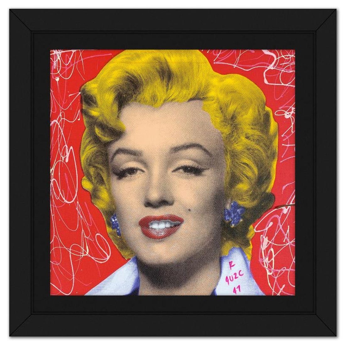 "Ringo" Daniel Funes, "Marilyn Classic" Framed One-of-a-Kind Mixed Media on Canvas, Hand Signed with (1 of 2)