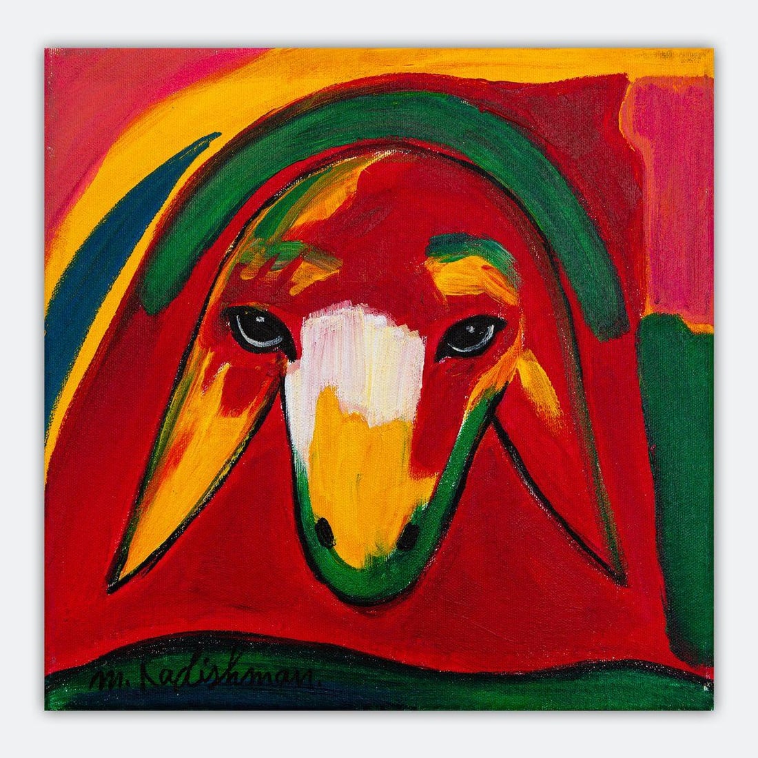 Menashe Kadishman- Original Acrylic on Canvas "Untitled" (1 of 2)