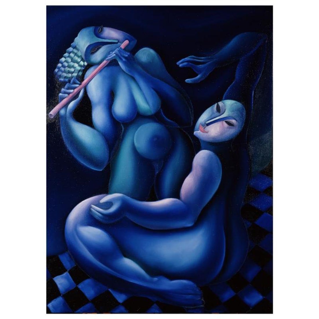 Yuroz, "May I Touch Your Music" Hand Signed Limited Edition Serigraph with Certificate of: May I Touch Your Music is a limited edition serigraph on archival paper by Yuroz. The piece is hand signed by the artist, numbered, and accompanied by a certificate of authenticity. Measures approxima