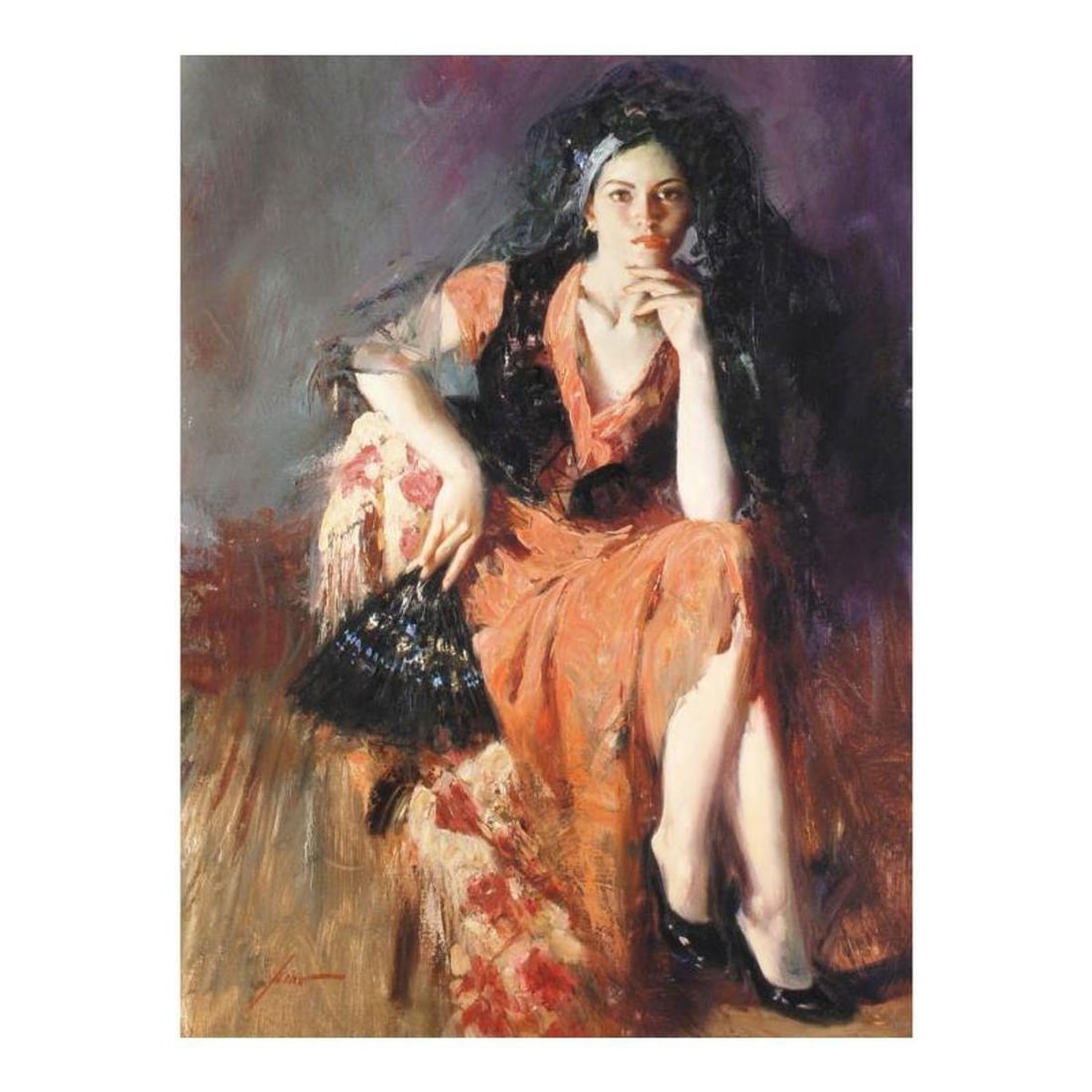 Pino (1939-2010), "Dreaming Madrid" Limited Edition on Canvas, Numbered and Hand Signed with: Dreaming Madrid is a limited edition giclee on canvas by Pino (1939-2010), numbered and hand signed by the artist. Includes Certificate of Authenticity. Measures approx. 12" x 16" (image). Reference#: