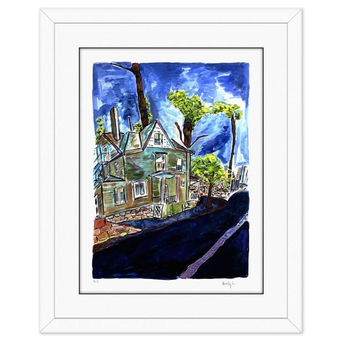 Bob Dylan, "House on Union Street" Framed Limited Edition, PP Numbered 1/2 and Hand Signed with: "House on Union Street" is a limited edition giclee on paper by Bob Dylan, PP numbered 1/2 and hand signed by the artist. This piece comes custom framed. Includes Letter of Authenticity. Measures appr