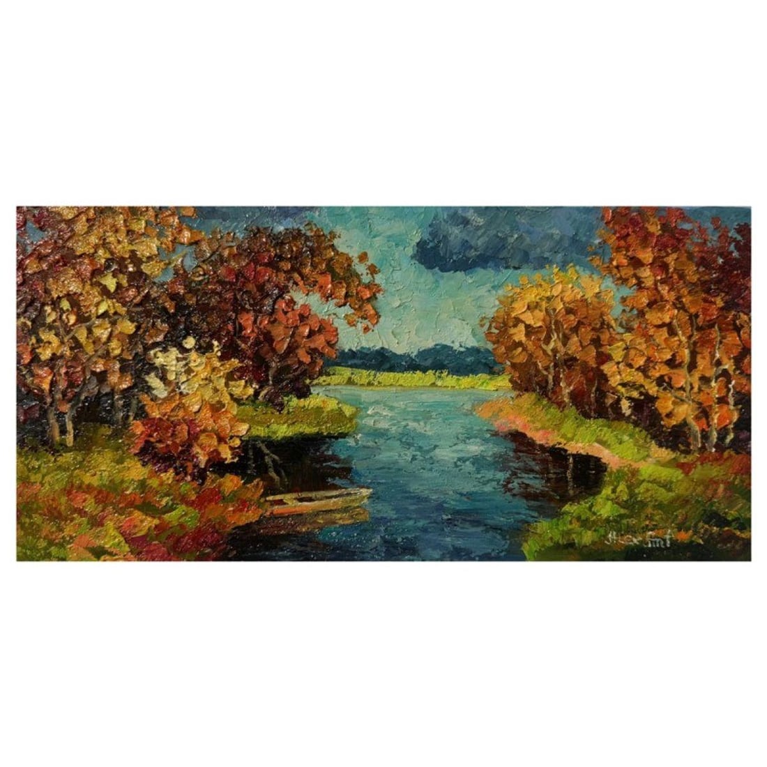 Alexander Antanenka, "Reverband" Hand Signed Original Painting on Canvas with Letter of: "Reverband" is an original oil painting on stretched canvas by Alexander Antanenka. Hand signed by the artist, the piece comes with a letter of authenticity. Measures approximately 10" x 20" (image).