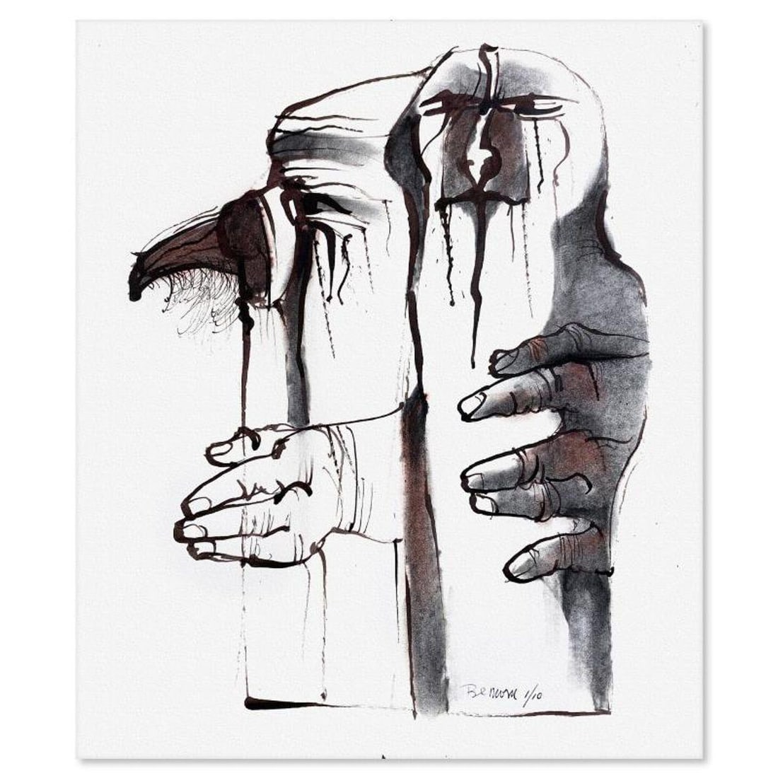 Milton Berwin (1925-2023), Original Painting (16.5" x 14"), Hand Signed with Letter of Authenticity. (1 of 2)