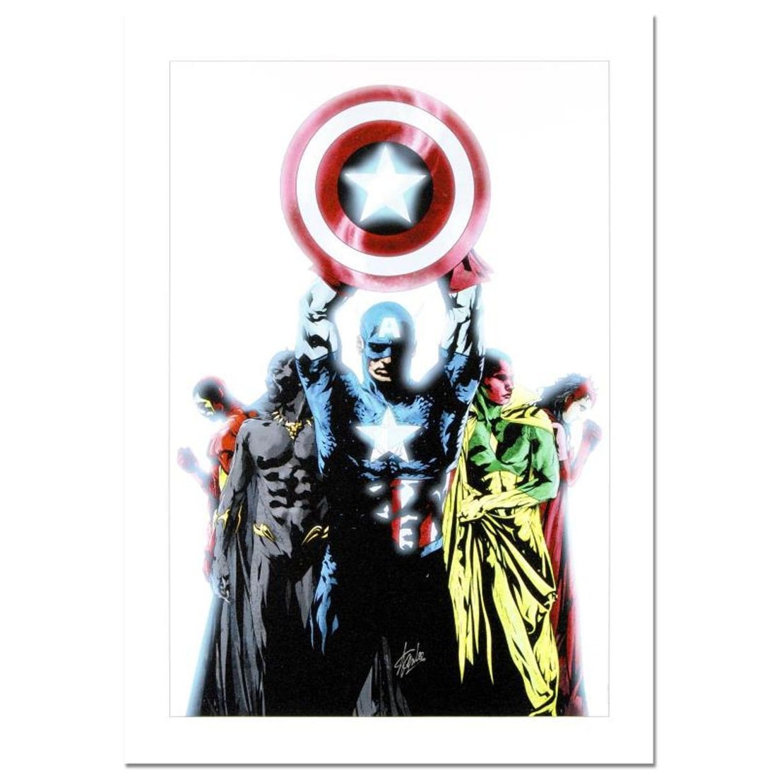 Stan Lee Signed, "Avengers #491" Numbered Marvel Comics Limited Edition Canvas by Jae Lee with: A piece of comic book history, this limited edition print, drawn by Jae Lee, depicts popular characters from the Marvel Universe. Jae Lee gained fame in the comic book world for his work on "Namor the