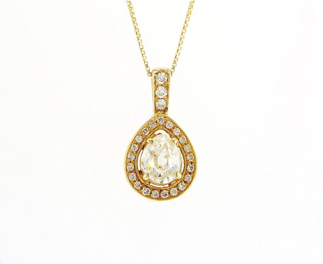 14kt Yellow Gold 1.23ctw Diamond Pendant: Jewelry Description Description: One 14k yellow gold pendant, set with natural diamonds. Jewelry Weight: 1.93 Grs Total Diamonds Weight: 1.23 Cts Precious Metal: 14kt Yellow Gold Certificate Number: D