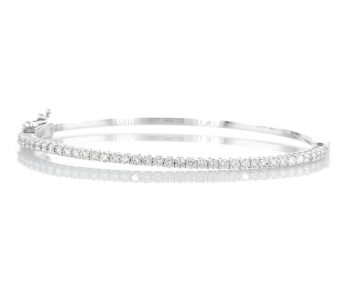 14kt White Gold 1.32ctw Diamond Bangle (1 of 2)