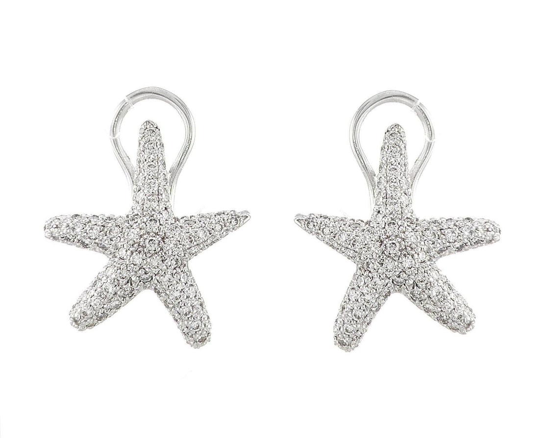 18kt White Gold 1.43ctw Diamond Earrings (1 of 2)