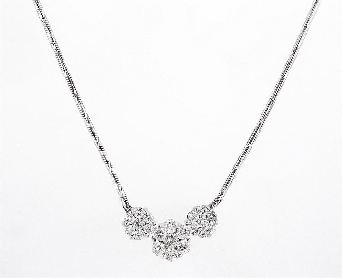 18kt White Gold 1.18ctw Diamond Pendant (1 of 2)