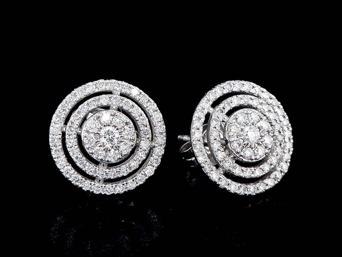 14kt White Gold 0.88ctw Diamond Earrings (1 of 2)