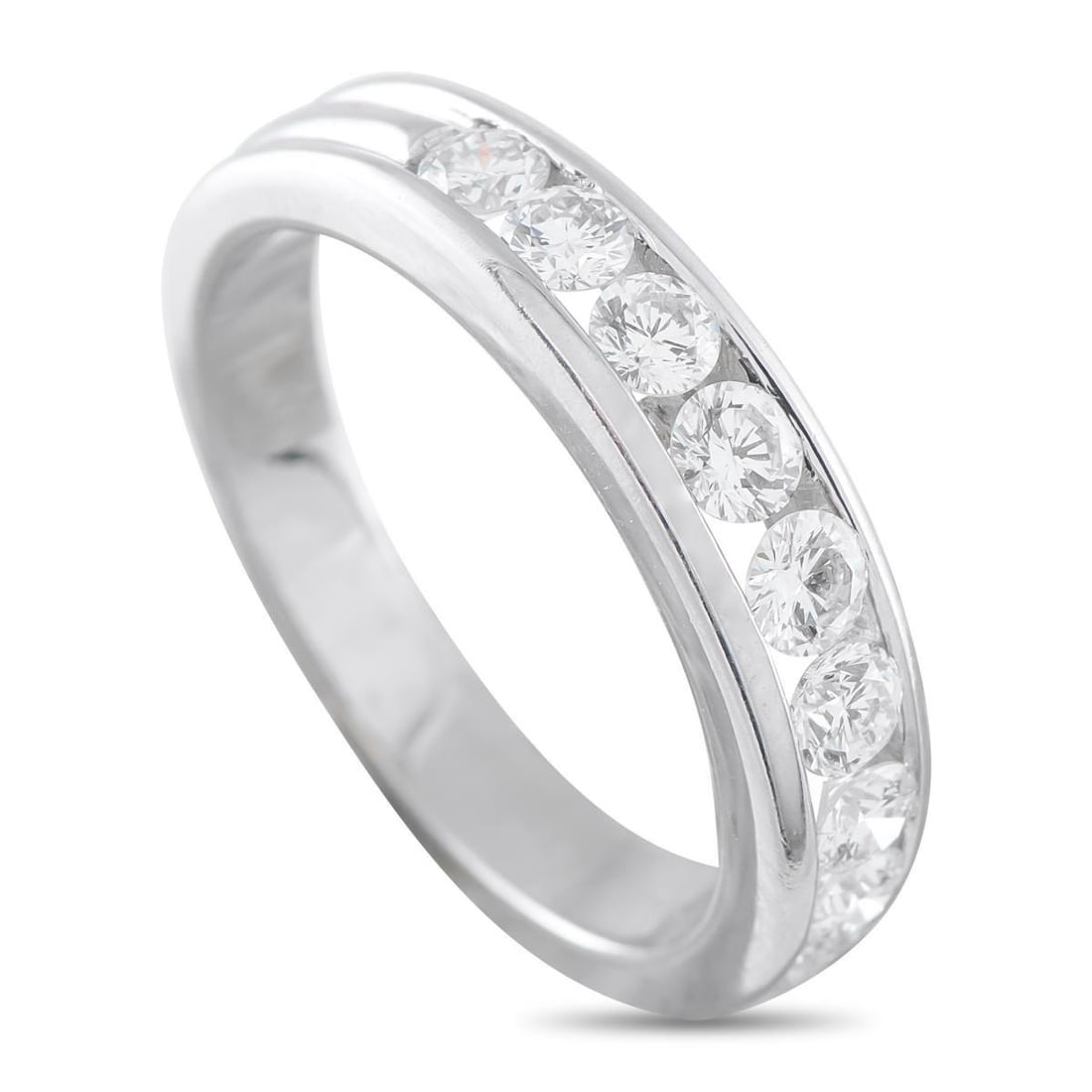 18K WHITE GOLD 1.0CT DIAMOND HALF-ETERNITY RING (1 of 4)