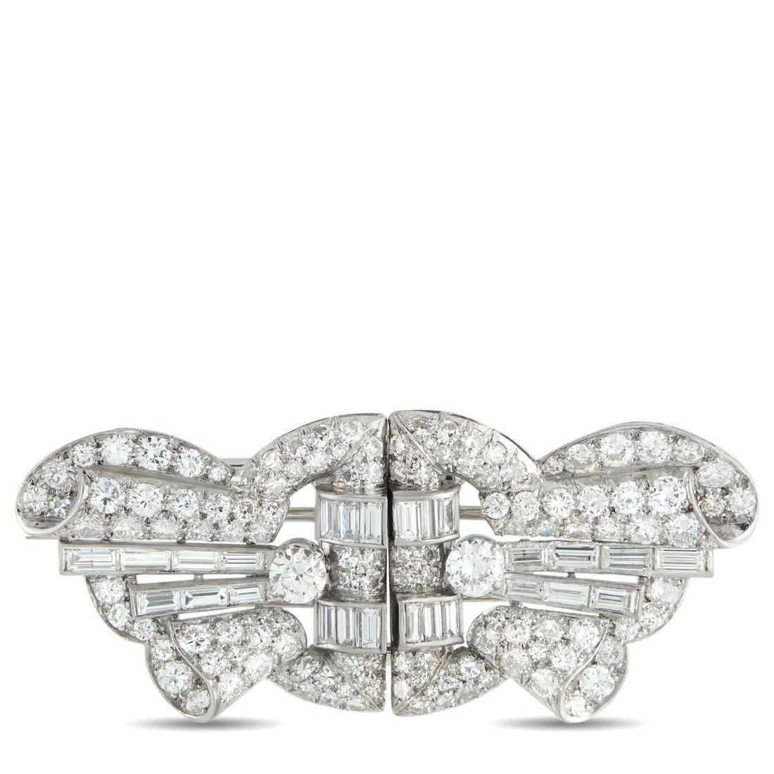 PLATINUM 7.70CT DIAMOND BROOCH (1 of 3)