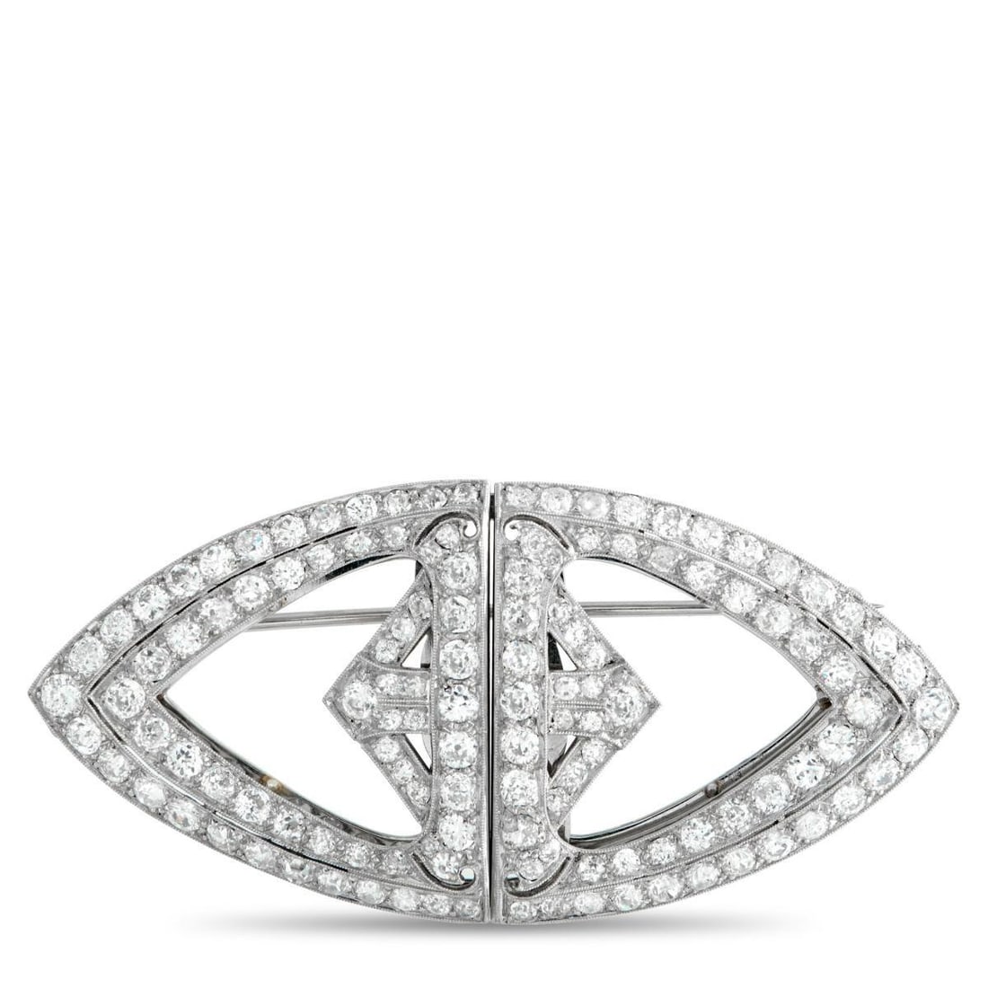 PLATINUM 4.50 CT DIAMOND BROOCH (1 of 3)