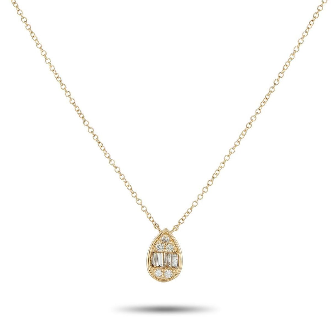 14K YELLOW GOLD 0.20CT DIAMOND NECKLACE (1 of 4)