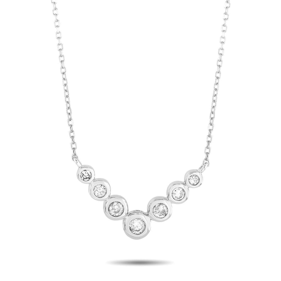 14K WHITE GOLD 0.25 CT DIAMOND PENDANT NECKLACE (1 of 1)