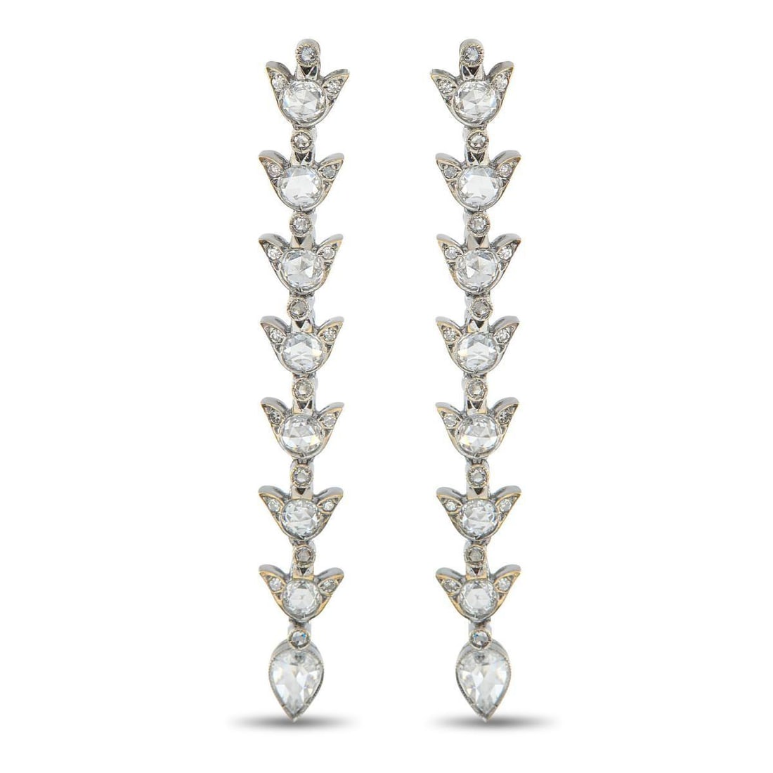 18K WHITE GOLD 4.40CT DIAMOND EARRINGS (1 of 3)