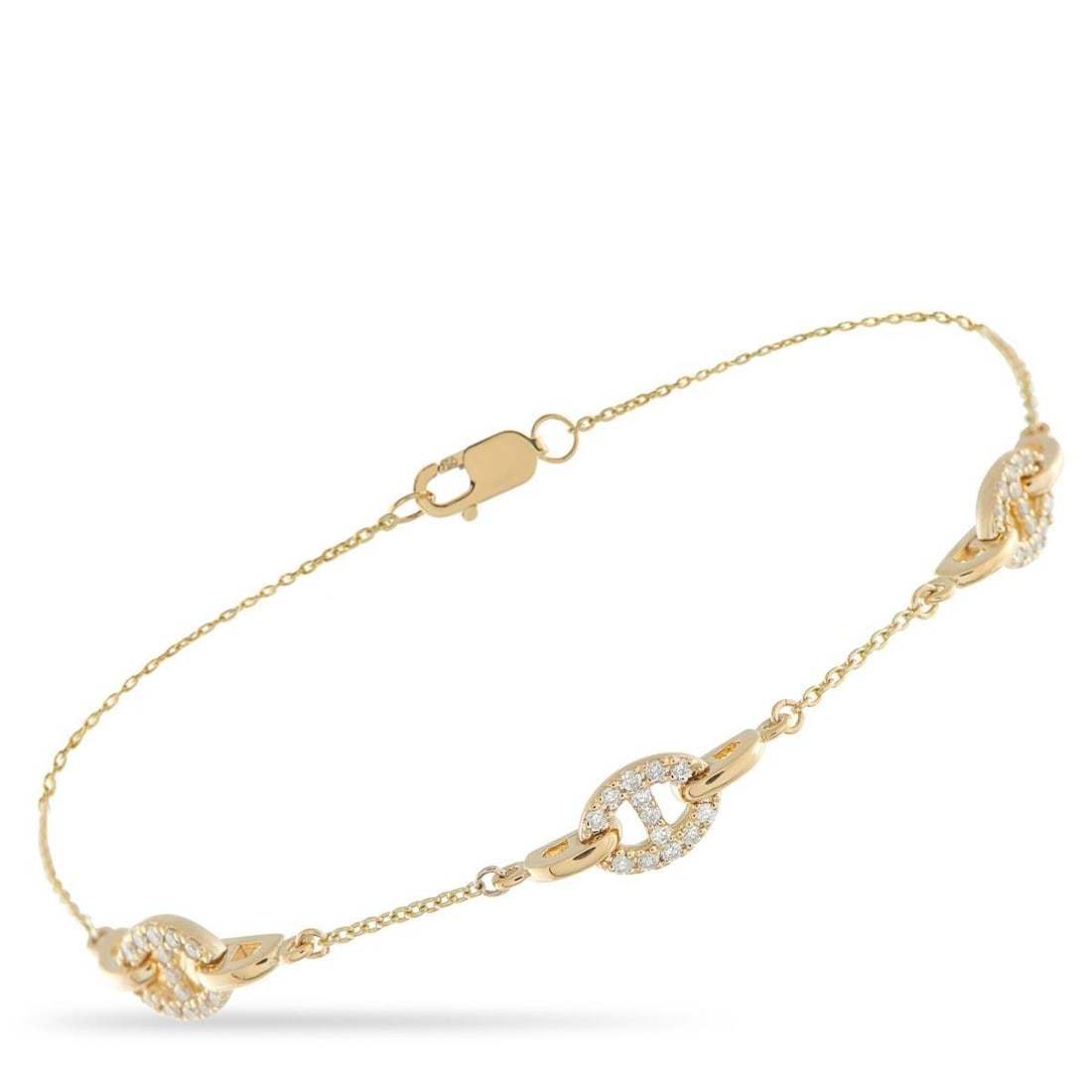18K YELLOW GOLD 0.20CT DIAMOND BRACELET (1 of 3)