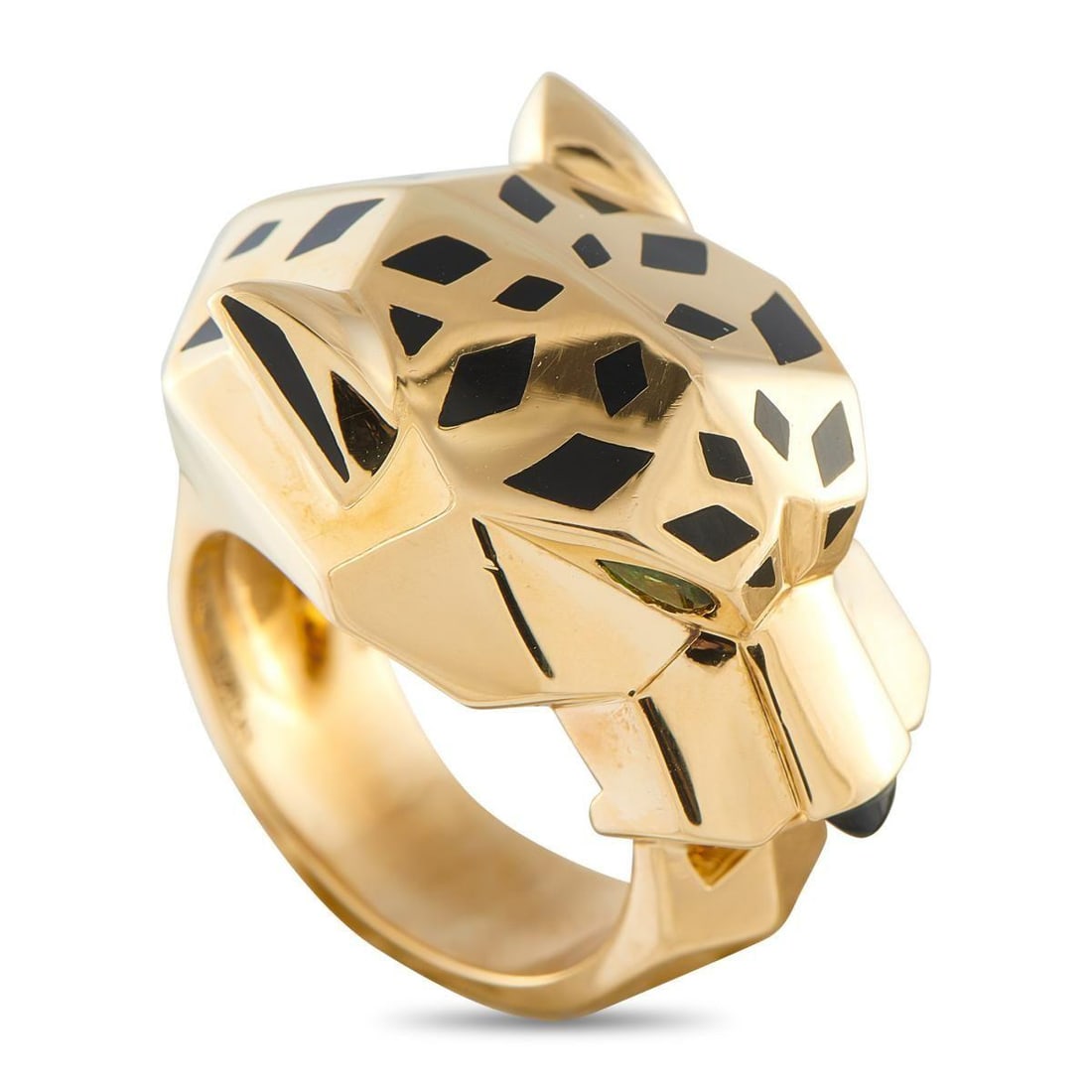 CARTIER PANTHERE 18K YELLOW GOLD RING: Like all pieces from the brands iconic collection, this Cartier Panthere ring features a confident, powerful design. The panther takes center stage in 18K Yellow Gold on this exquisite accessory, whic