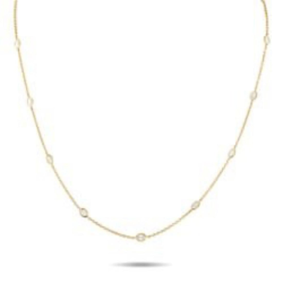 18K YELLOW GOLD 1.50CT DIAMOND STATION NECKLACE (1 of 3)