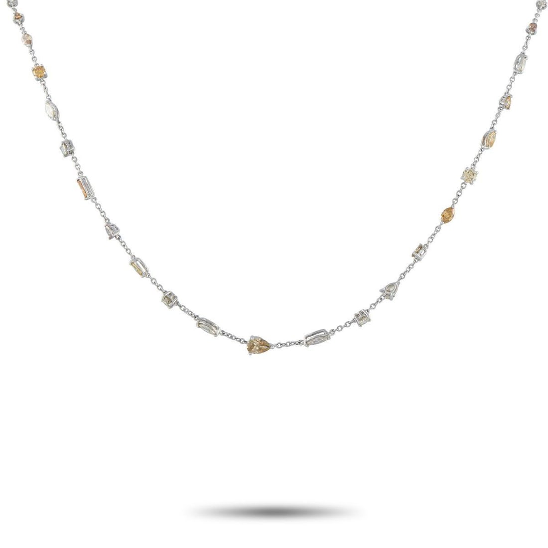 14K WHITE GOLD 5.50CT MULTICOLORED DIAMOND NECKLACE (1 of 2)