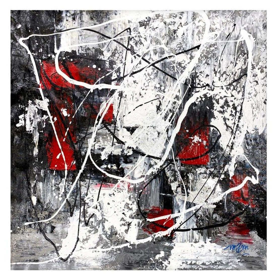 Zahra, Original Acrylic Painting on Canvas, Hand Signed with Letter of Authenticity.: This is an original acrylic painting on canvas by Zahra, hand signed by the artist. Includes Letter of Authenticity. Measures approx. 36" x 36" (image).