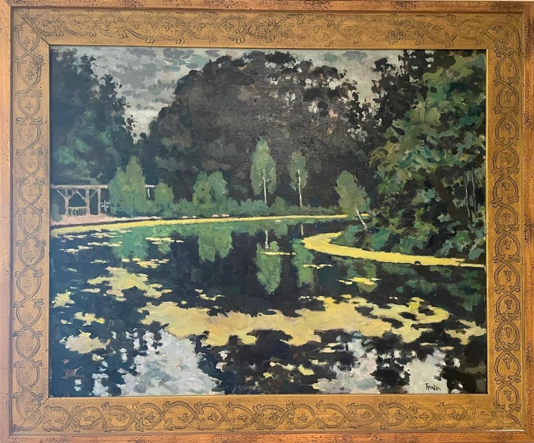 Boris Tyomkin- Oil on canvas "Peaceful Sunset": Artist: Boris Tyomkin. Medium: Oil on canvas. Title: Peaceful Sunset. Size: 16" x 20". Signature: Hand Signed. Reference#: 36406.