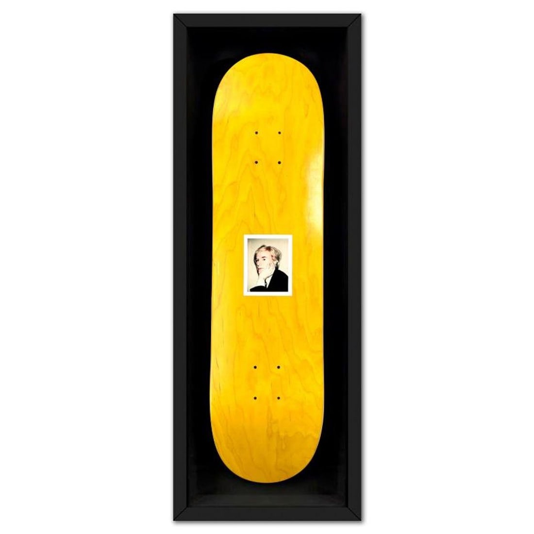 Andy Warhol (1928-1987), "Self-Portrait (Yellow)" Framed One-of-a-Kind Unique Edition Skateboard,: Self-Portrait (Yellow) is a one-of-a-kind unique edition skateboard by Andy Warhol (1928-1987), bearing the plate signature inverso of the artist. This piece comes custom framed. This piece is from a