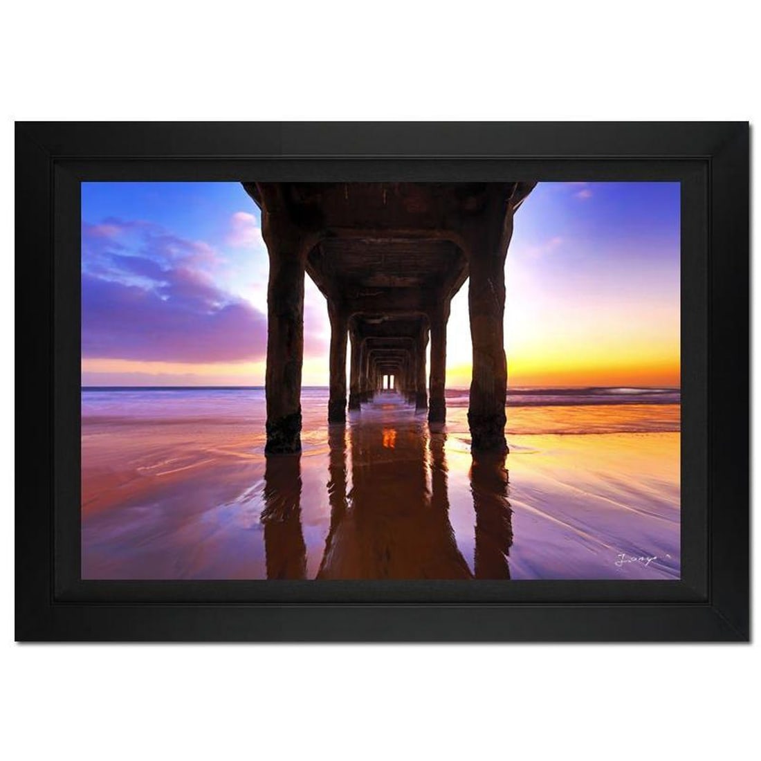 Jongas, "Pier Blossom" Framed Limited Edition Photograph on Canvas, Numbered and Hand Signed with: Pier Blossom is a limited edition giclee on canvas by photographer Jongas, numbered and hand signed by the artist. The piece comes custom framed and includes Letter of Authenticity. Measures