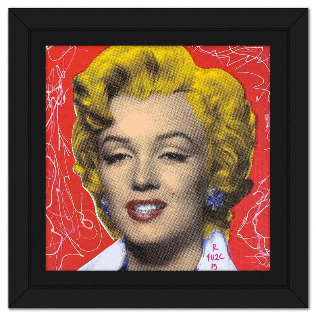 "Ringo" Daniel Funes, "Marilyn Classic" Framed One-of-a-Kind Mixed Media on Canvas, Hand Signed with (1 of 2)
